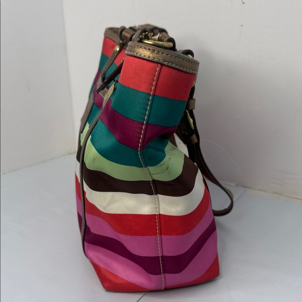Coach Legacy Stripe sateen tote bag - Picture 2 of 9